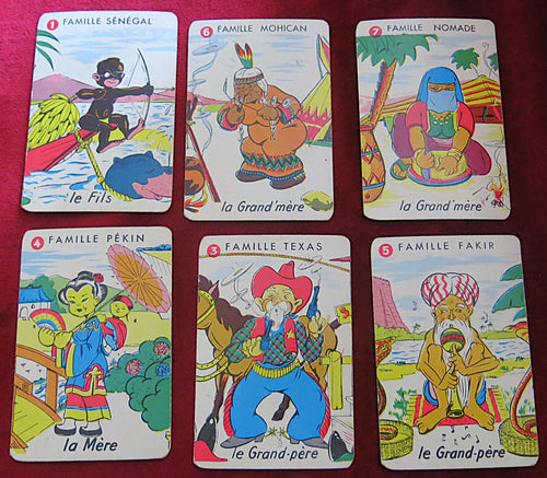 Vintage 1940 card game: 7 "ethnic" families - VERY RARE