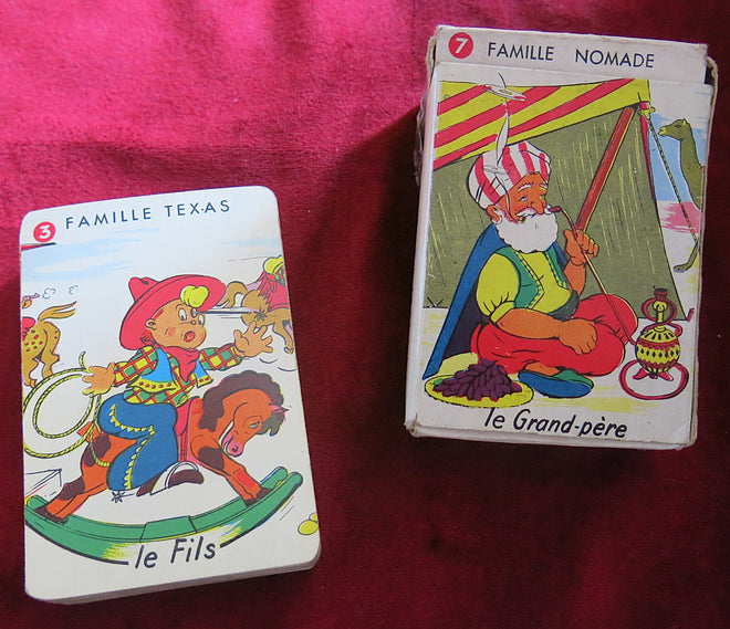 Vintage 1940 card game: 7 "ethnic" families - VERY RARE