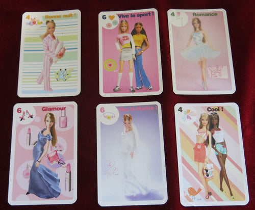 Jeu de cartes pour poupée Barbie vintage Mattel - 7 familles 2004