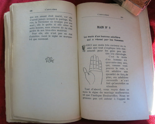 Livre Chiromancie 1930 : L'adultère révélé à tous par les Mains - 1930 GEORGES MUCHERY - Livre ancien de lecture à la main - Livre de Chiromancie - Livre occulte rare