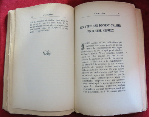 Livre Chiromancie 1930 : L'adultère révélé à tous par les Mains - 1930 GEORGES MUCHERY - Livre ancien de lecture à la main - Livre de Chiromancie - Livre occulte rare