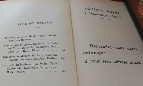 Yogas hindous et autres études - YATISWARANANDA Swami - YOGA