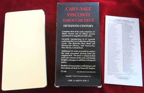 The  Cary-Yale Visconti Tarot 1984- Stuart R. Kaplan - Historic Italian Ancient Tarocchi