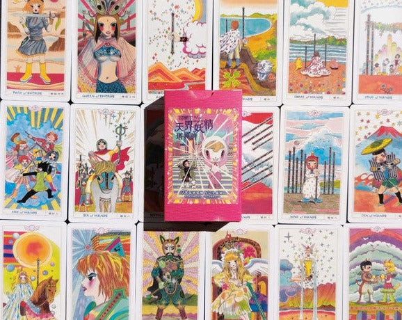 Cartes oracle de style Pokémon - Tarot Elfe du Ciel - Tarot Sailor Moon - Tarot Licorne - Tarot Licorne - tarot mignon, tarot japonais