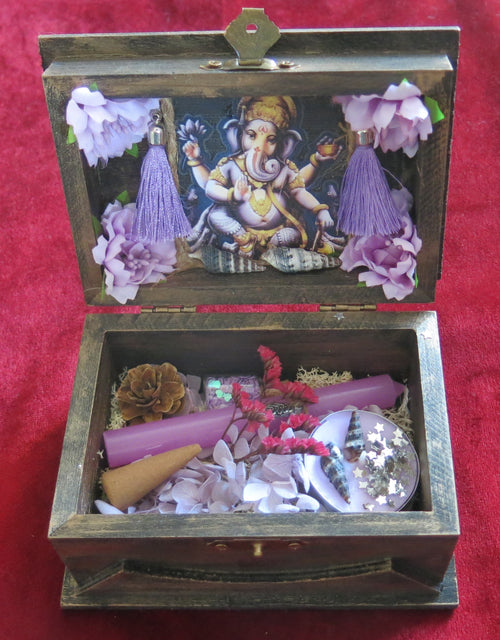 Dancing Ganesha jewelry box - Religious Ritual Indian Shrine