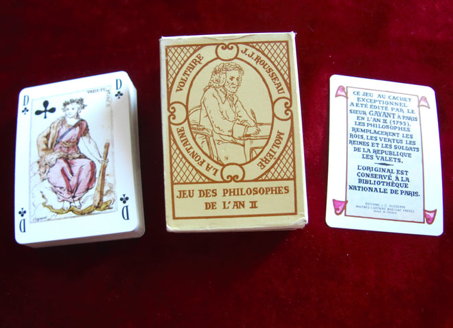 Jeu de cartes Philosophes dans l'histoire - Jeu Des Philosophes de L'An II (1793) - cartes à jouer - jeu de cartes vintage