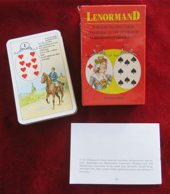 Anglais débutants Lenormand Fortune Telling Cards - Cartes oracle Lenormand - Mlle Lenormand Anglais -