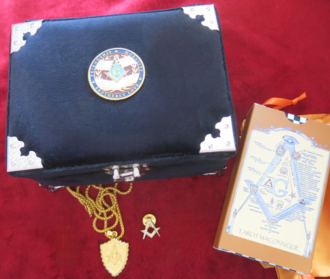 FREEMASON TAROT + BLACK BOX - Mason gift | mason box | Freemason | Masonic pendant