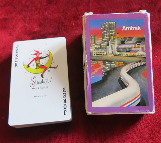 Jeu de cartes à jouer Amtrak Railroad vintage des années 80 - Atlantic City Stardust Hoyle