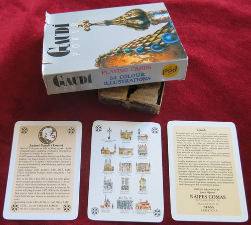 1992 Vintage Deck of cards, 52 cards, architecture of Gaudi