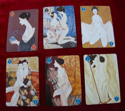 Japanese Women 1981 playing cards by Keiichi Takasawa - japanese geisha art - HASUI KAWASE - Traditional Ukiyo, Showa - Kimono girls playing