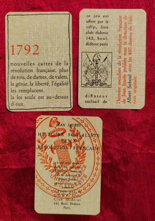 1972 Jean Jaurès playing cards Box - Socialist History of the French Revolution