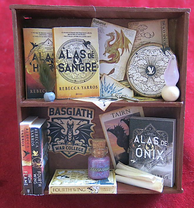 Rebecca Yarros collection Miniature Bookcase - The Empyrean #1)