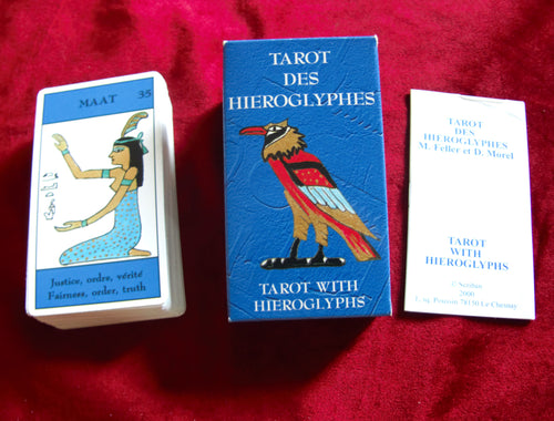 Tarot avec hiéroglyphes - Jeu de tarot égyptien antique - Le Tarot des hiéroglyphes des années 80 - Jeu de tarot égyptien vintage -