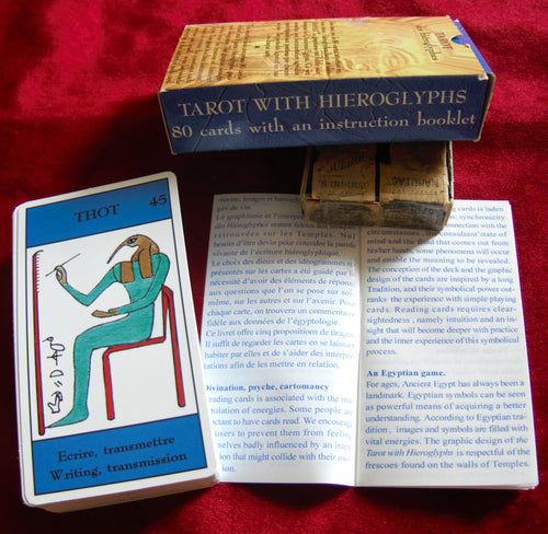 Tarot avec hiéroglyphes - Jeu de tarot égyptien antique - Le Tarot des hiéroglyphes des années 80 - Jeu de tarot égyptien vintage -