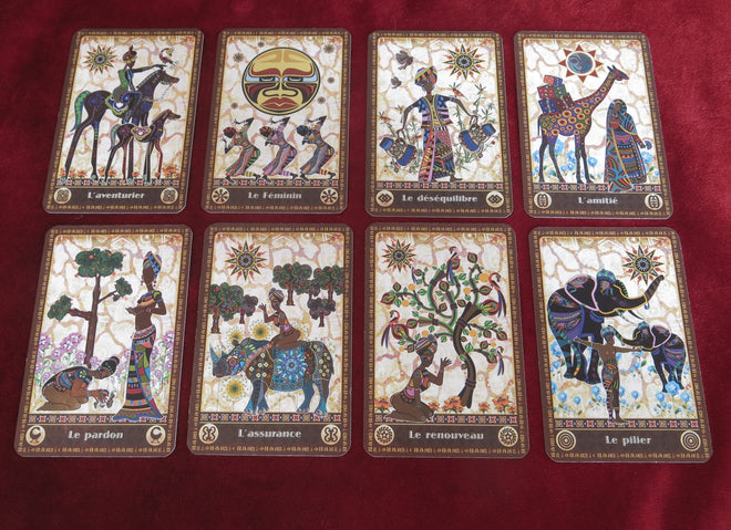 Cartes symboles zoulous - Jeu de tarot africain - L'oracle Africain du Prophète - The African Oracle