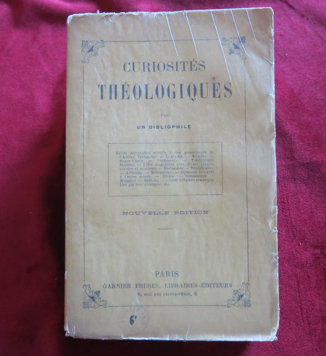 Curiosités théologiques 1861. LIVRE RARE - Par un bibliophile - Mormons. Des rabbins. Livre religieux occulte