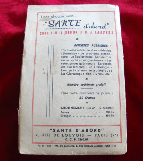 All the secrets of the great Healers 1955: By J. Réno-Bajolais