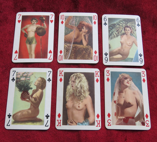 Jeu de cartes vintage de filles autrichiennes sexy - 1962