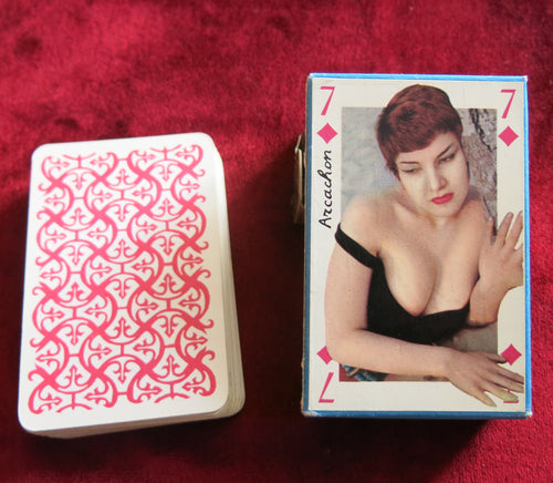 Cartes à jouer érotiques vintage des années 1950 - Pin Up Sourires de France - cartes Pin Up Français vintage