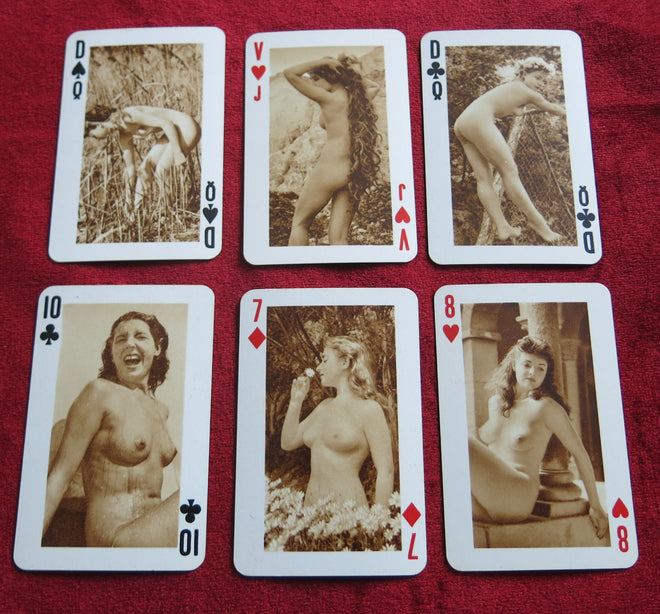 Un jeu Sexy - Cartes à jouer vintage « Beautiful French Girls Artistically Nude » Made in France - Années 1950 - Lingerie/Nude/Sexy/Risque/Erotic