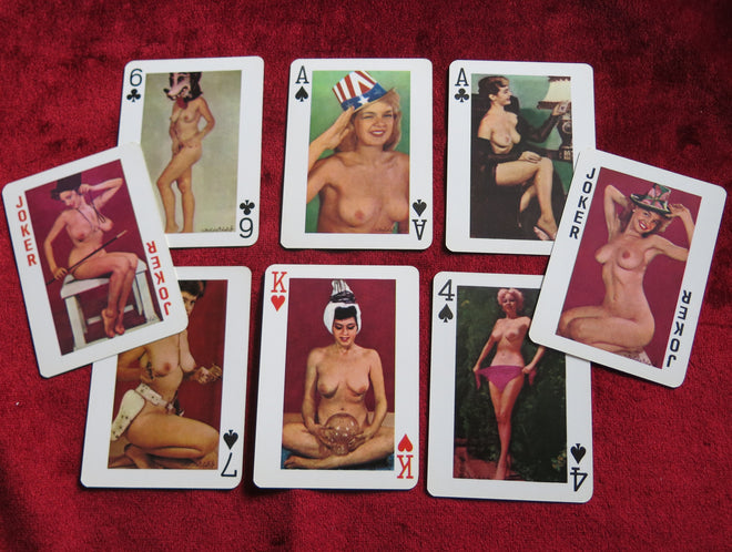 Jeu complet de cartes à jouer féminines nues Fortune 54, jeu no. 4004 des années 60 - Cartes à jouer érotiques, Filles nues, Pin-Up