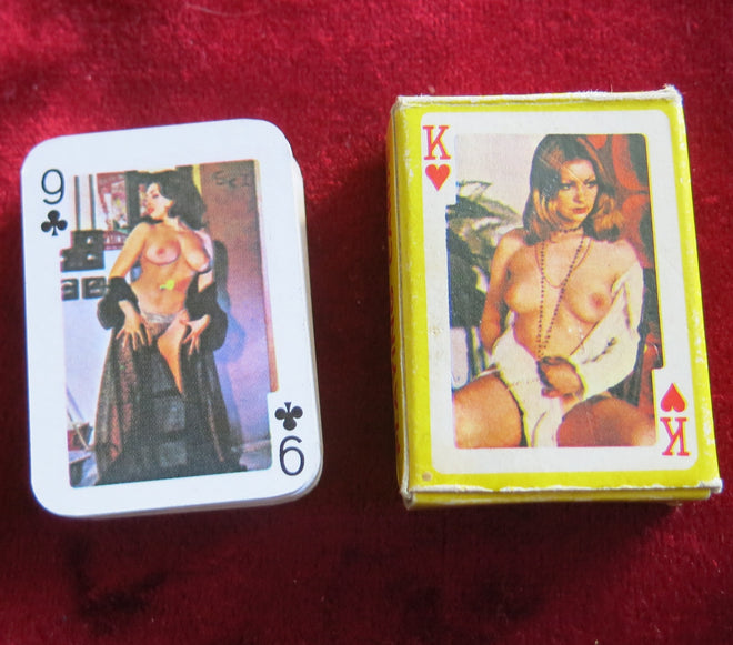 Cartes à jouer sexy vintage adultes - filles nues aux cheveux rouges - années 60 - Pin-Up, cartes xxx