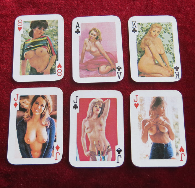Cartes à jouer sexy vintage adultes - filles nues aux cheveux rouges - années 60 - Pin-Up, cartes xxx