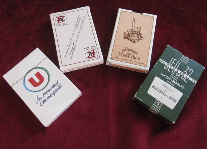 Lot de 4 jeux de cartes à jouer vintage Français
