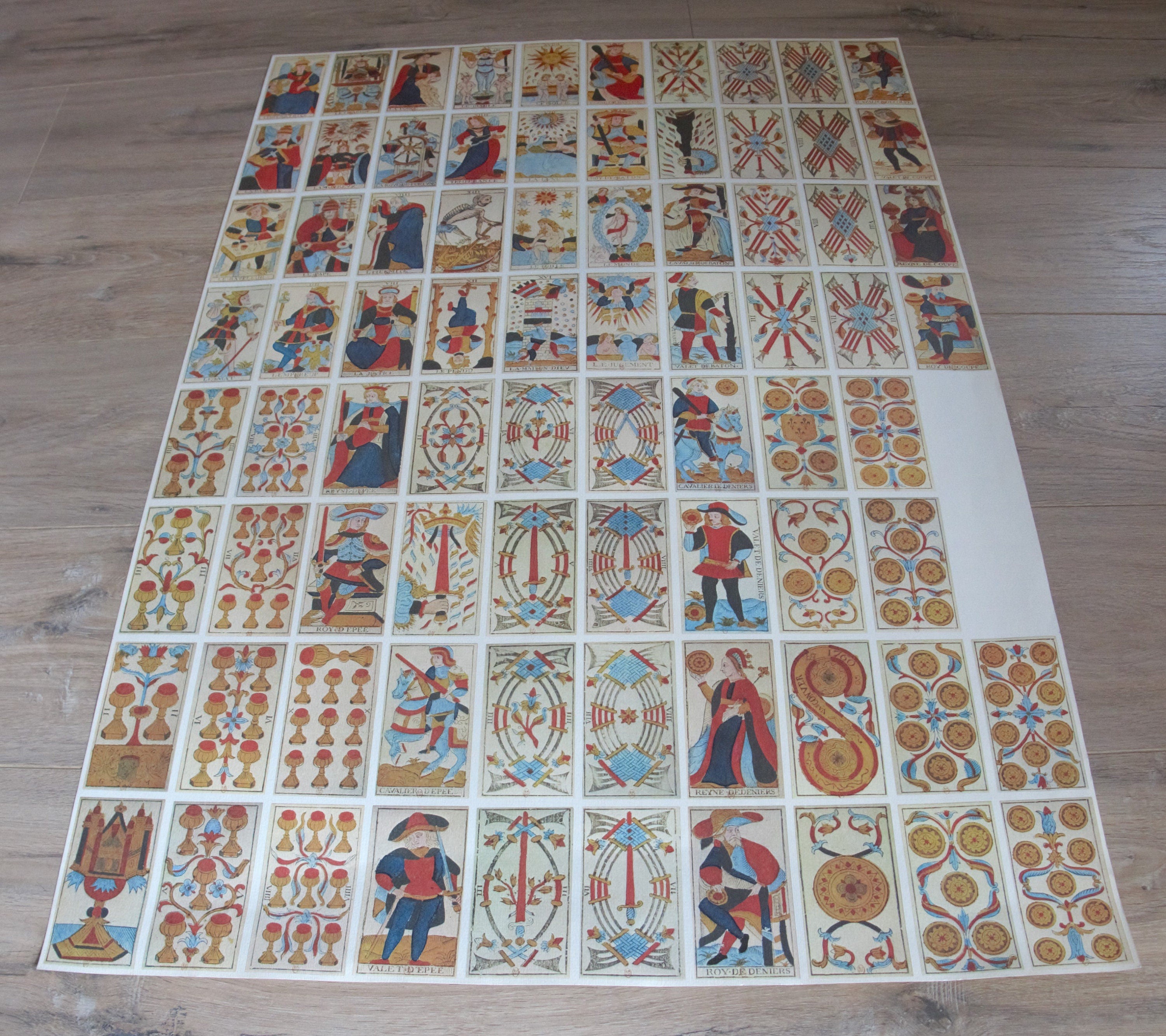 Sheet of uncut cards - 80s Tarot de Marseille VERY RARE – Antique Arcana